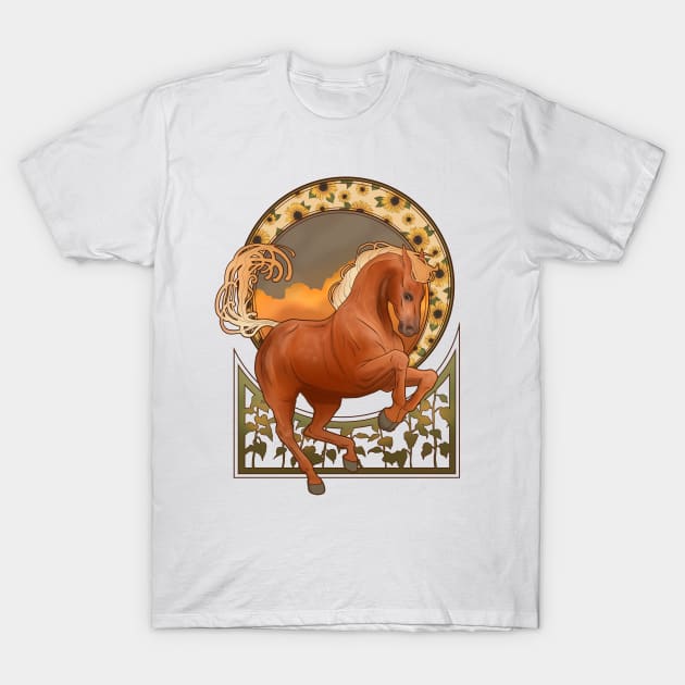 Warmy horse art T-Shirt by Taisiia